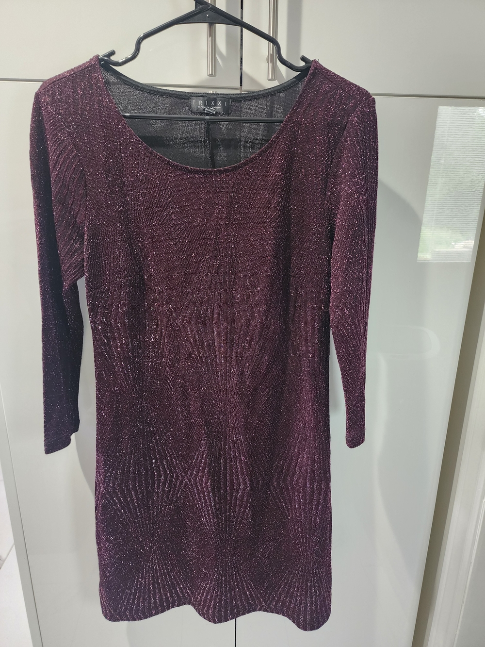 Trixxi Plum Glitter Bodycon Dress